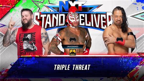 Wwe 2k23 Triple Threat Keven Owens Vs Rey Mysterio Vs Nakamura Match 2k23 Stand And Delive Youtube