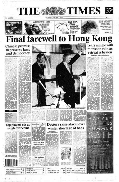 Tears, Cheers, The Archers, and Soy Sauce: The Hong Kong Handover of 1997 - The Gale Review