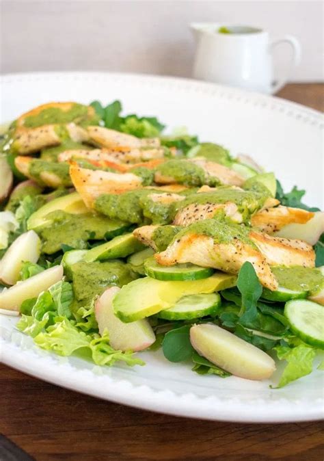 Ensalada Tibia De Pollo Con Aderezo De Cilantro Receta Aderezo De