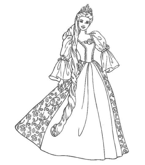 Coloriage Jolie Princesse Barbie T L Charger Et Imprimer Gratuit Sur