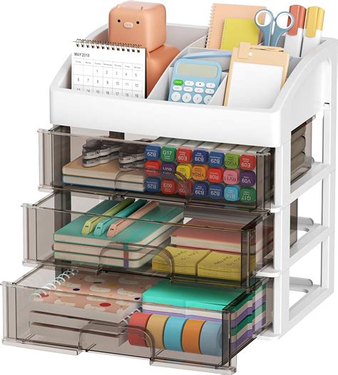 Amazon Marbrasse Desk Organizer With Drawers Drawer Desktop