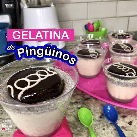 GELATINA de PINGUINOS receta fácil de gelatina de pingüinos en vaso