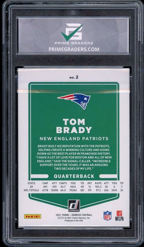 Panini Donruss Tom Brady For Sale Online Ebay