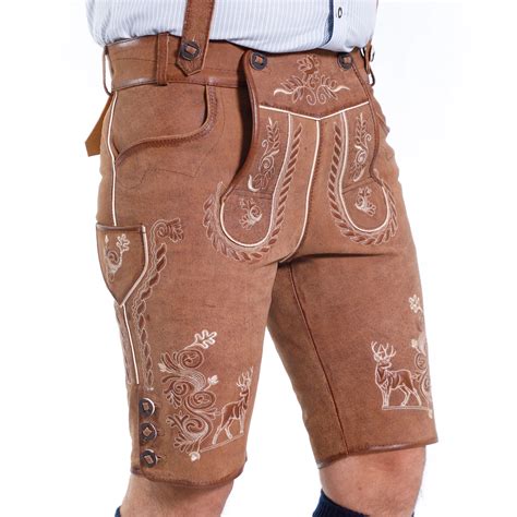 Distinctive Trachten Style Shaded Wild Brown Lederhosen Men