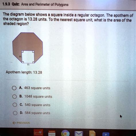 SOLVED The Diagram Below Shows A Square Inside A Regular Octagon The