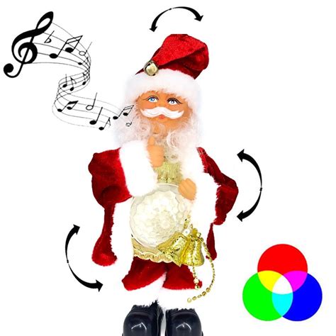 Boneco Papai Noel Danca Canta Som Luz Animado Decoracao Enfeite De