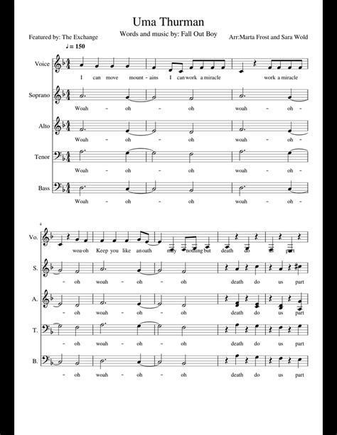 Uma Thurman Acapella Sheet Music For Piano Download Free In Pdf Or Midi