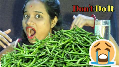 Epic Green Chillies Eating Challenge Green Chillies Eating