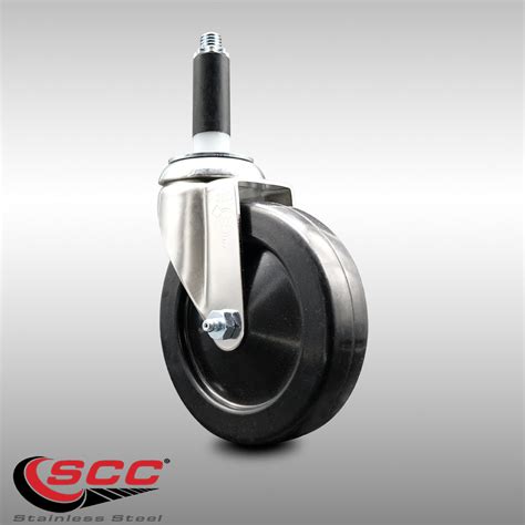 Service Caster 316SS Soft Rubber Wheel Swivel Expanding Stem Caster SCC