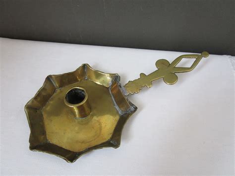 Victorian Brass Chamberstick Candle Holder Repaired Fancy Etsy Uk Candle Holders Candle Cup