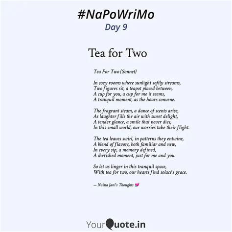 Tea For Two Sonnet In Quotes Writings By Naina Jani Yourquote