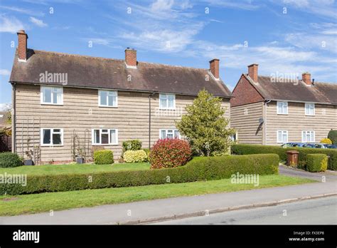 Post War Prefabricated Concrete Houses England Uk Stock Photo Alamy