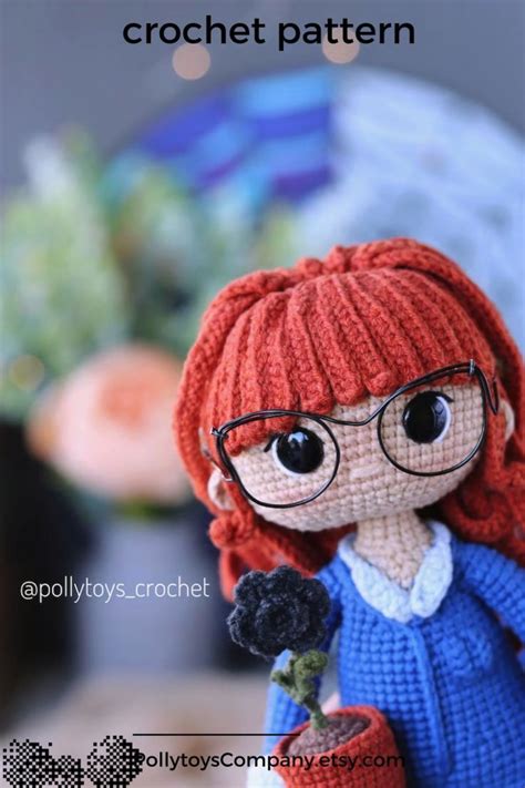 Crochet Pattern Doll In Glasses Amigurumi Doll Crochet Doll Crochet Pattern Amigurumi Doll