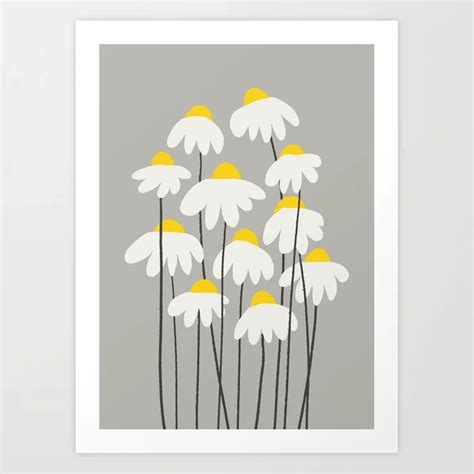 Daisy Art Print | Daisy art, Art prints, Flower art painting