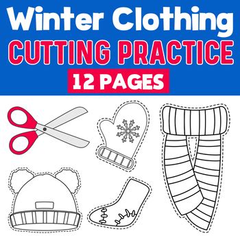 Winter Cutting Practice Winter Clothing Scissor Skills Winter