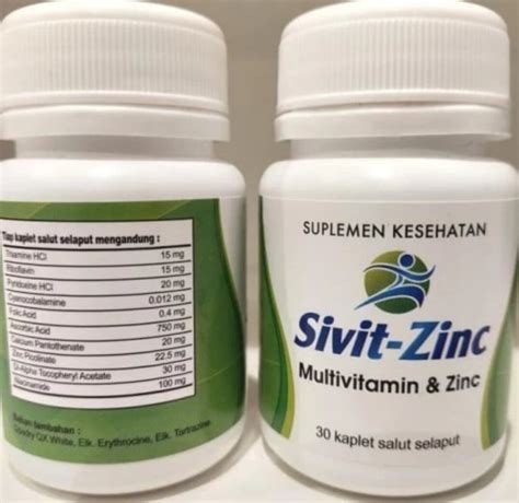 SIVIT ZINC Vitamin C 750 Mg Vitamin E Zink Folic Acid Isi 30