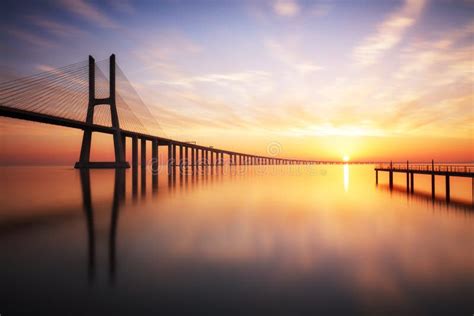 Lisbon Vasco Da Gama Bridge Aerial View Panorama Stock Photo - Image of highway, crossing: 237450516