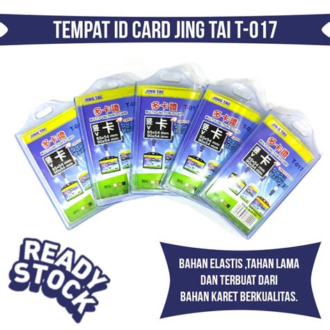 Jual Tempat ID Card Karet 2 Slot Name Tag Id Card Holder Jing Tai Isi