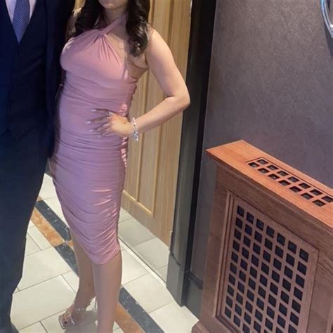 Nude Halter Neck Knot Midi Dress Paid Looking Depop