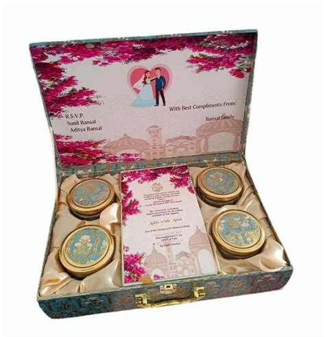 MDF Wedding Card Invitation Box With 4 Jar At Rs 400 Piece In Ghaziabad