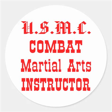 Usmc Combat Martial Arts Instructor Classic Round Sticker Zazzle