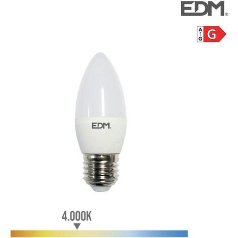 E3 98837 Bombilla Vela Led E27 5W 400Lm 4000K Luz Dia Ø3 6X10 3Cm Edm