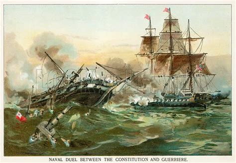 Naval Duel Between The Constitution And Guerriere Stock Image Look