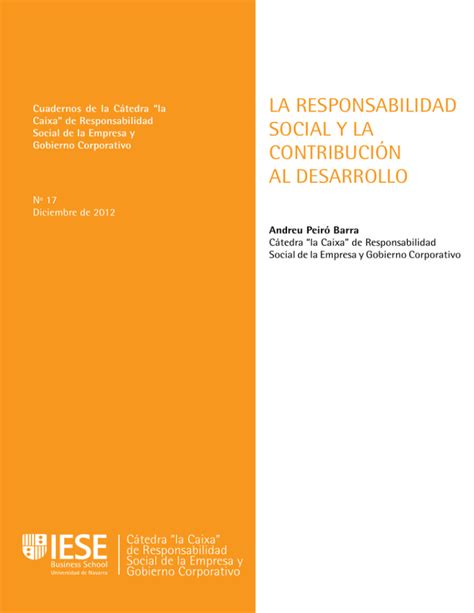 La Responsabilidad Social Y La Contribución Al Desarrollo