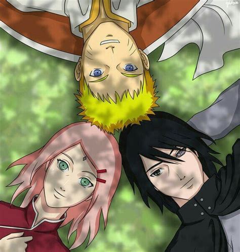 Team 7 Naruto Sakura Sasuke Rinnegan Seventh Hokage Laying Down