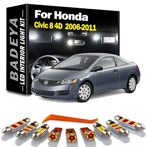 BADEYA Kit De Luz Interior LED Para Ve Culo Canbus Para Honda Civic 8