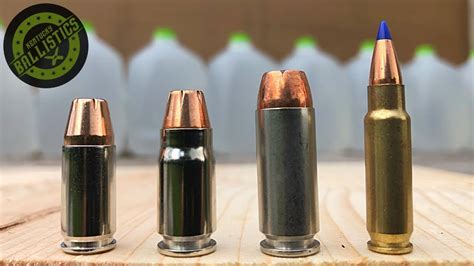 9mm Vs 357 Sig Vs 10mm Vs 57x28mm Vs Water Jugs Youtube