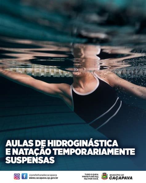 Aulas de hidroginástica e natação estão temporariamente suspensas