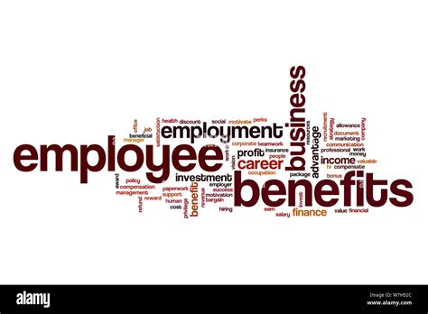 Employee Benefits Word Cloud Stock Photo Alamy