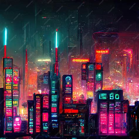 Premium Photo Cyberpunk Neon Lights City Futuristic Concept Digital Art