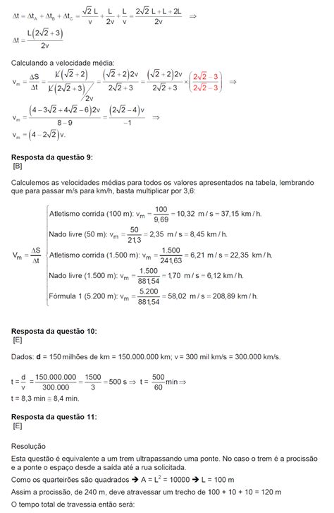 Exercícios Velocidade Média 9 Ano Gabarito REVOEDUCA