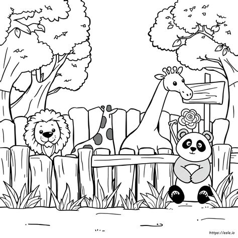 Animals At The Zoo Coloring Pages