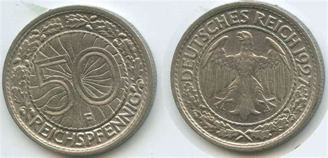 Deutsches Reich Weimar 50 Reichspfennig 1927 F Stuttgart G10060