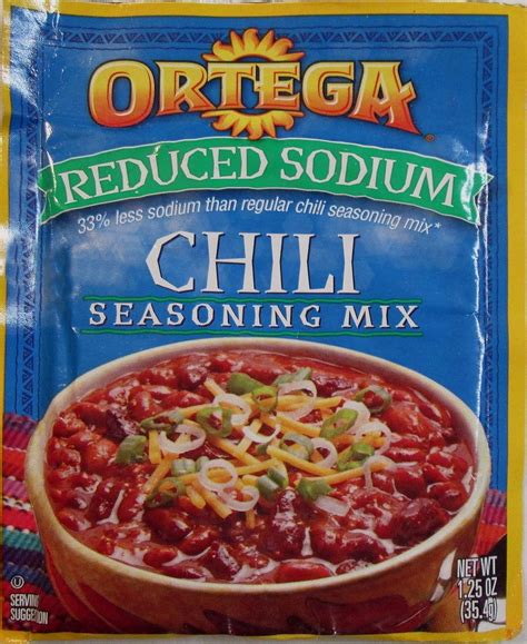 Ortega Reduced Sodium Chili Seasoning Mix Pack Of 6 125