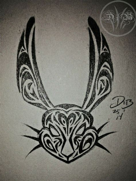 Tribal Rabbit Tattoo Design