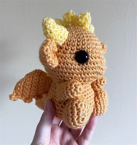 Custom Handmade Baby Dragon Plushie Crocheted Fantasy Collectible Etsy