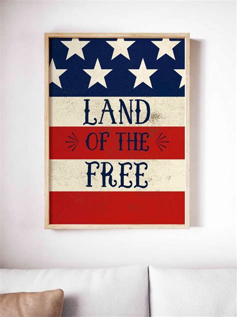 Land of the Free Flag Print digital Download - Etsy