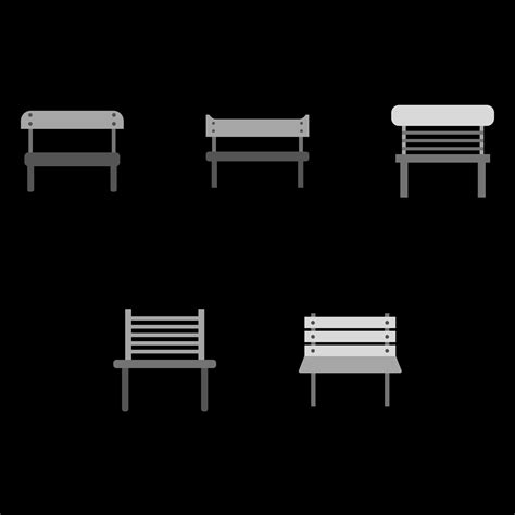 Park Bench Icon Set Outdoor Furniture Vector 39832690 Vector Art At Vecteezy