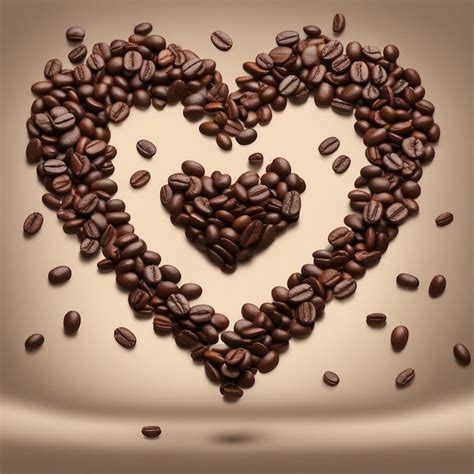 Premium AI Image Heart Shaped Coffee Beans