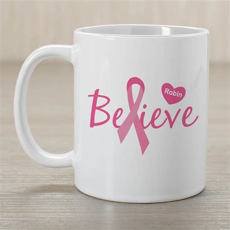 Custom Printed Breast Cancer Awareness Coffee Mug Believe Coffee Mug