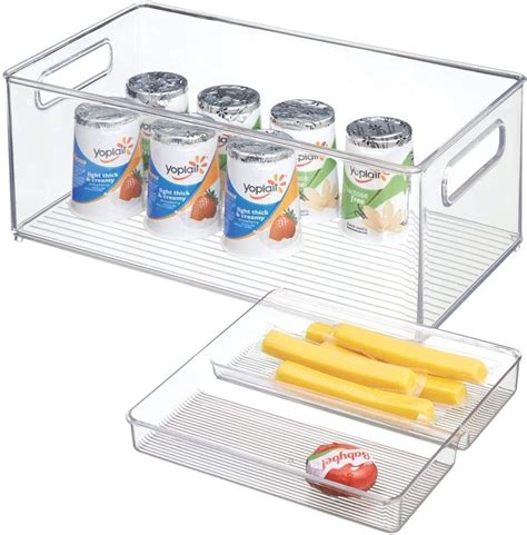 Mdesign Bac Alimentaire Pour Le Frigidaire Lot De 2 Rangement Frigo