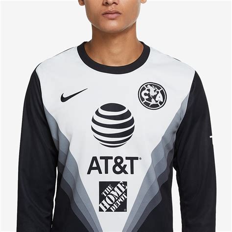 Nike Club America 2021 Goalkeeping Jersey Ls Blackwhite Shirts