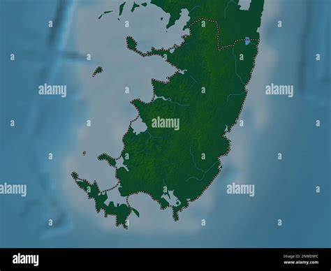 Pemba South Region Of Tanzania Colored Elevation Map With Lakes And