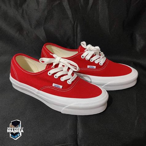 Vans Vault Og Authentic Lx Red True White Men S Fashion Footwear