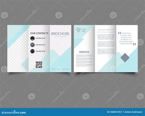 Trifold Brochure Template Tri Fold Layout Stock Vector Illustration