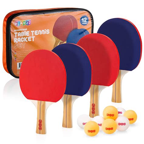 Buy Play22 Ping Pong Paddle Set 4 Table Tennis Paddles And 8 Ping